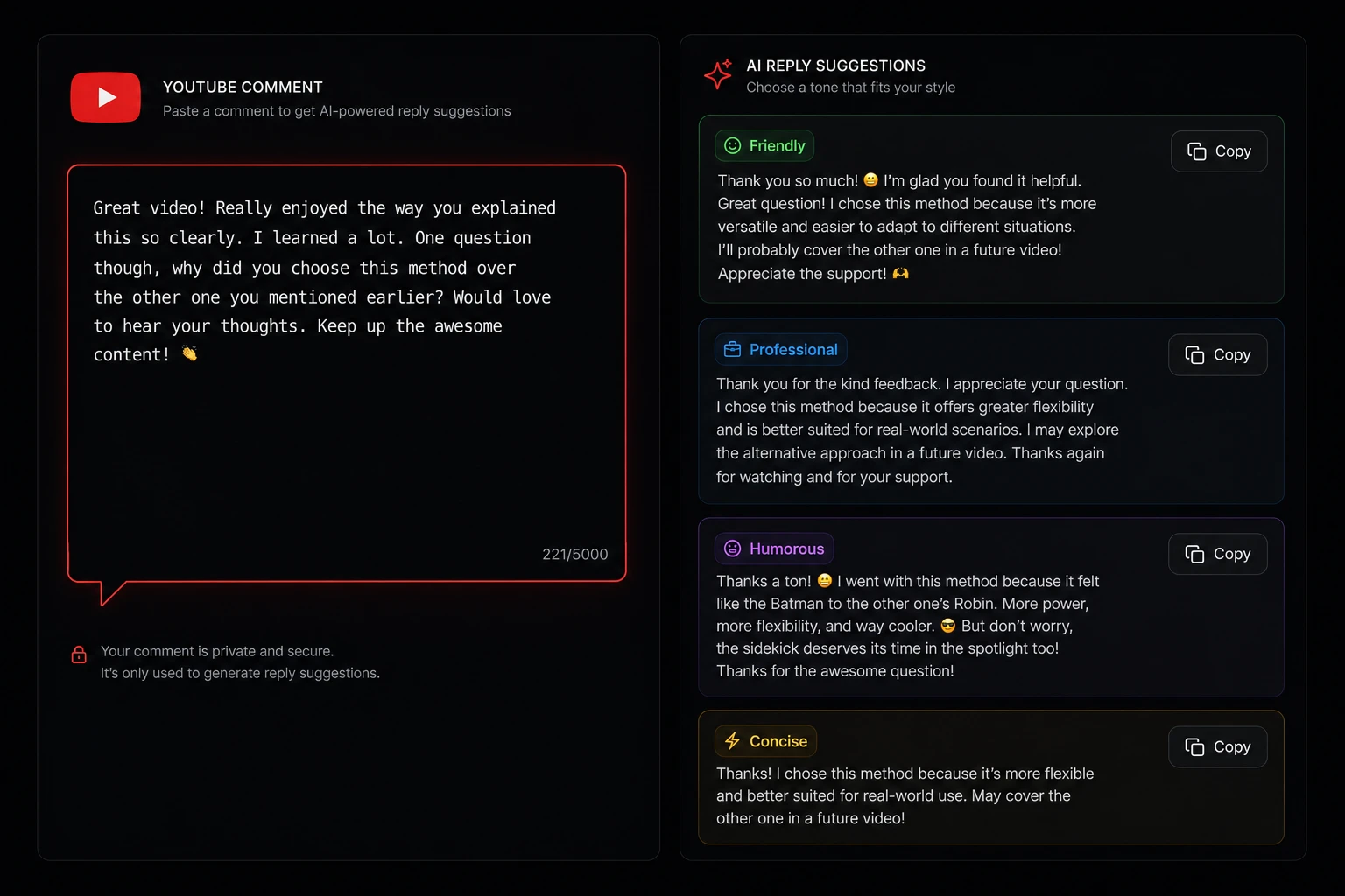 Tube Reply — YouTube Comment Assistant